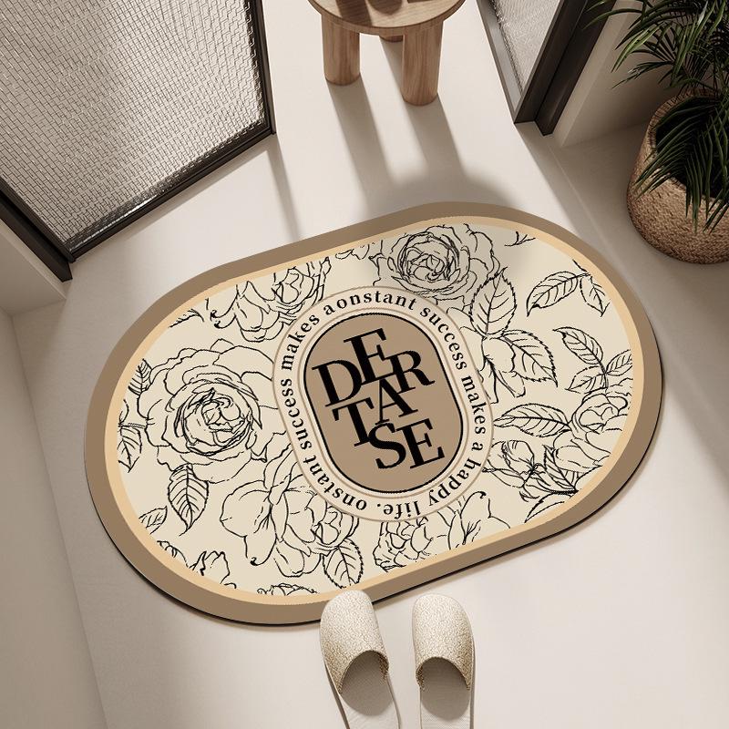 

Свежий цветочный быстросохнущий нескользящий коврик для ванной из диатомовой земли 40*60cm (Diatomaceous Earth)