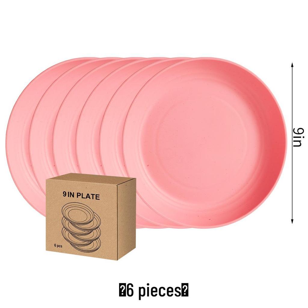 Eco-Friendly Wheat Straw 24-Piece Dinnerware Set: Plates, Bowls, Cups & Cutlery