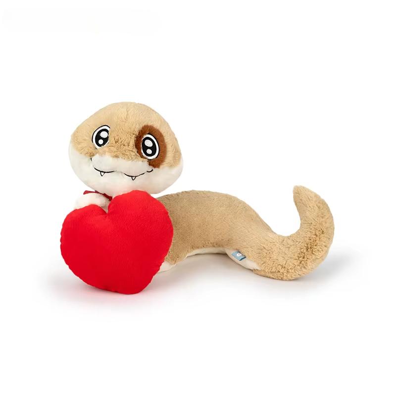 Cartoon Creative Cute Puppy Snake Plush Doll Pillow High Quality Authentic Love Yellow Hat Snake Plush Toy Home Decoration