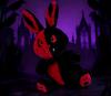 36cm Halloween Rabbit Plush Toy, Spooky Gothic Bunny Stuffed Animal, Red Black Vampire Fangs Demon Creepy Cute Doll Gift Decor