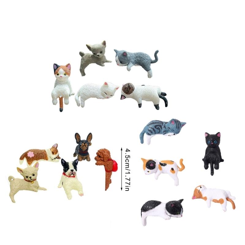 Cats Fingurine Computer Monitor Decors Mini Dog Kitties Screen TV Decorations Personality Car Accessories Mascots Craft
