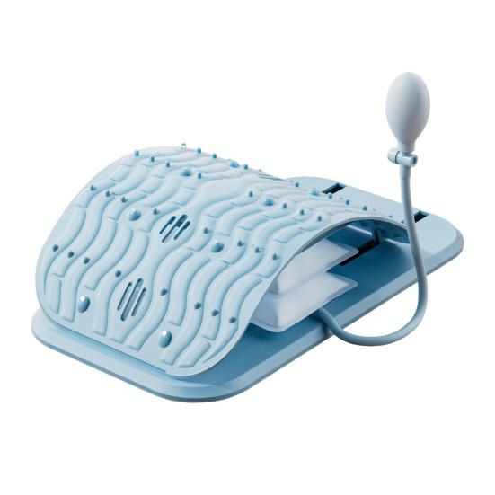 

Тренажер для спины Регулируемое поясничное тракционное устройство Облегчение боли Эргономичная доска для позвоночника с точками акупрессуры Массажер для спины светло-синий