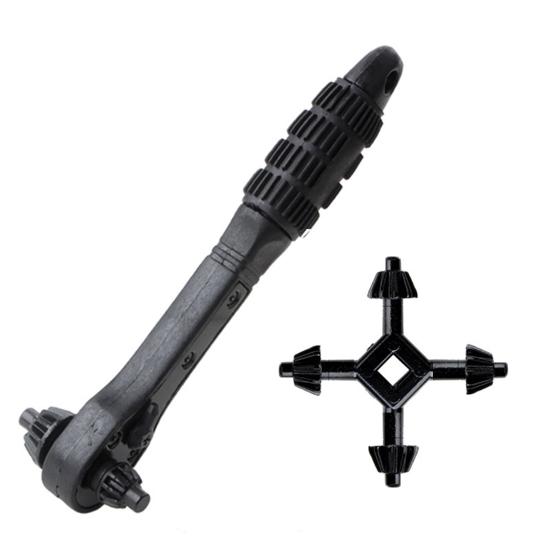 2-In-1 Drill Chuck Ratchet Wrench Two-way Quick Change Adapter Spanner Universal Double Head Chuck Key Replacement Tool