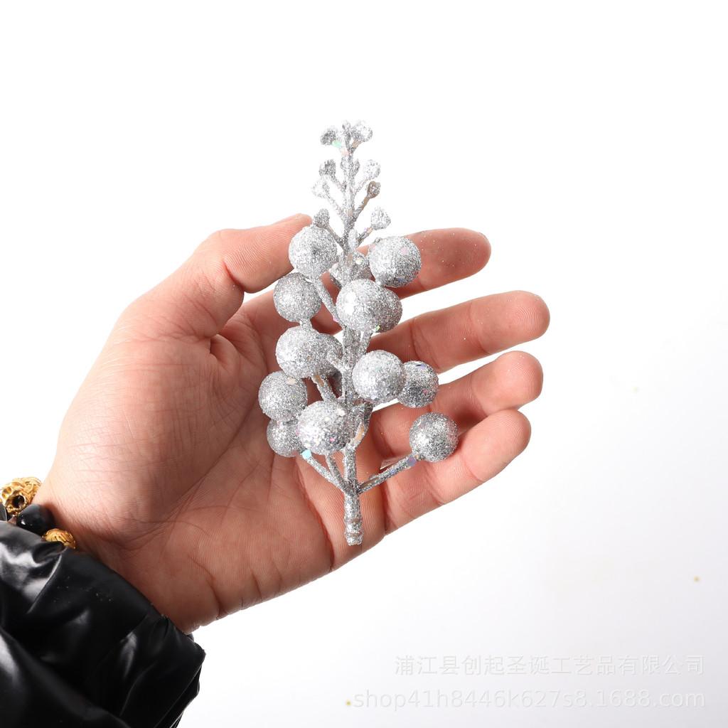Exquisite Shiny 15 Gold And Red Decorative Berry Sprays For Celebrations Holiday