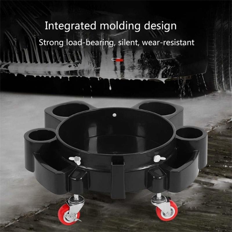 5 Gallon Professional Detailing Bucket Dollies Wash Bucket Dollies Detailing Wash Bucket 360 Degree Rotating Wheel Caste