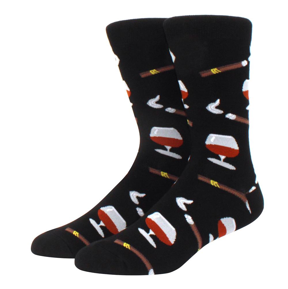 brand new men's socks colorful combed cotton crew socks Jacquard striped knee high socks for Funny men business casual dress