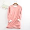 O-Neck Long Sleeves Slim Fit Bottoming Shirt Fall Winter Thickened Fleece
