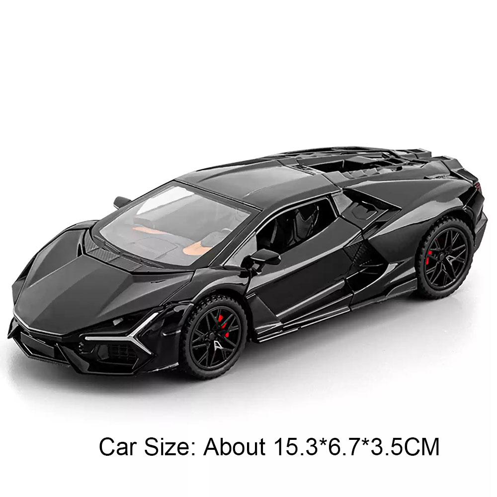 1:32 Scale SVJ63 Revuelto Sports Car Model Toy Alloy Body Rubber Tires Sound Light Supercar Models Kids Collection Presents