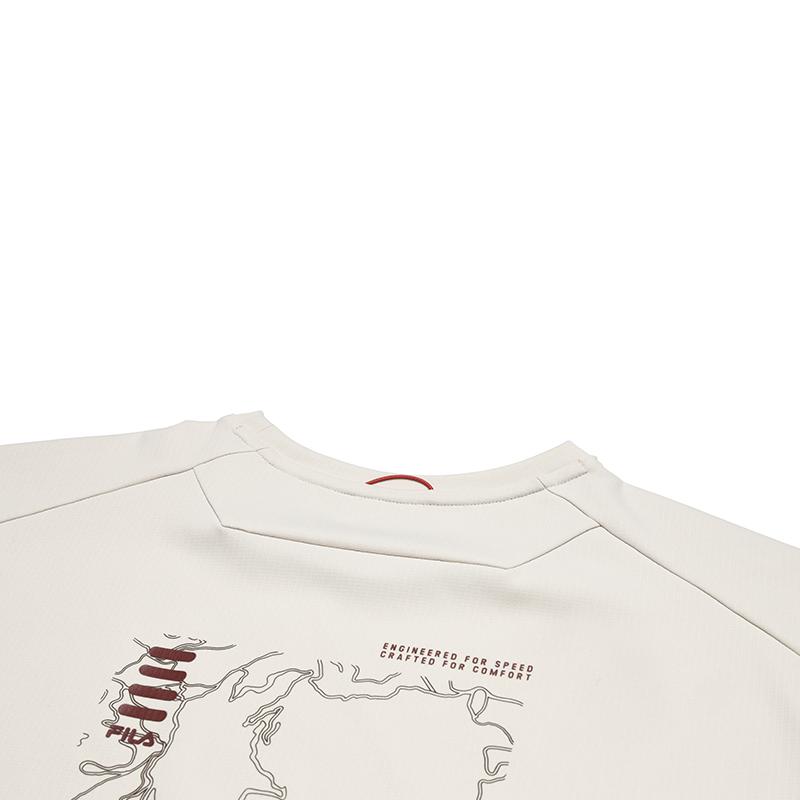 FILA Cycling Elastic Breathable Casual Fashion Commuting Versatile Minimalist Short Sleeve T-Shirt Men Tops Light-Khaki A11M528108F-LK