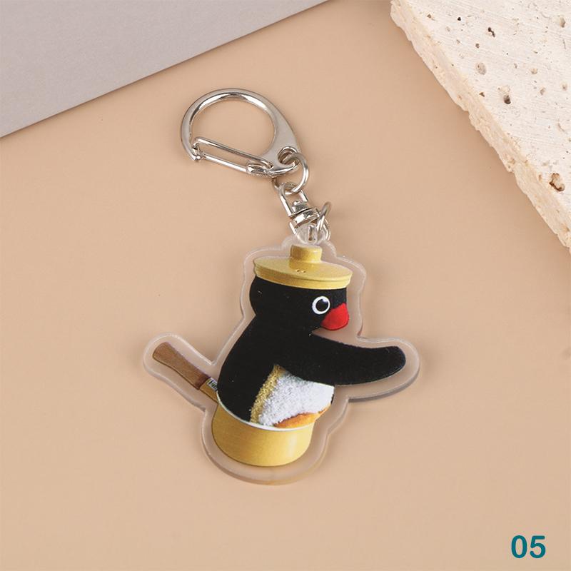 Pinguin Roztomilý Kreslený Akrylový Přívěsek na Klíče Kawaii Hračka Přívěsek na Batoh Školní Tašku Zábavný Kroužek na Klíče Dárek