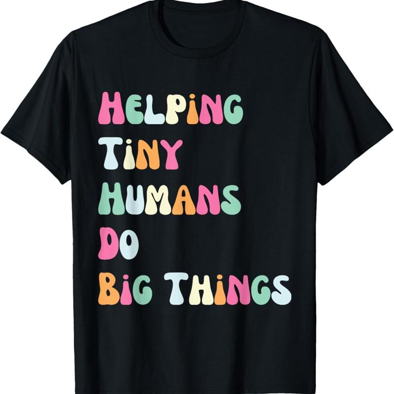

Funny Retro Helping Tiny Humans Do Big Things Sped Teacher T Shirt - Men s Summer Cotton Graphic Tee S разноцветный