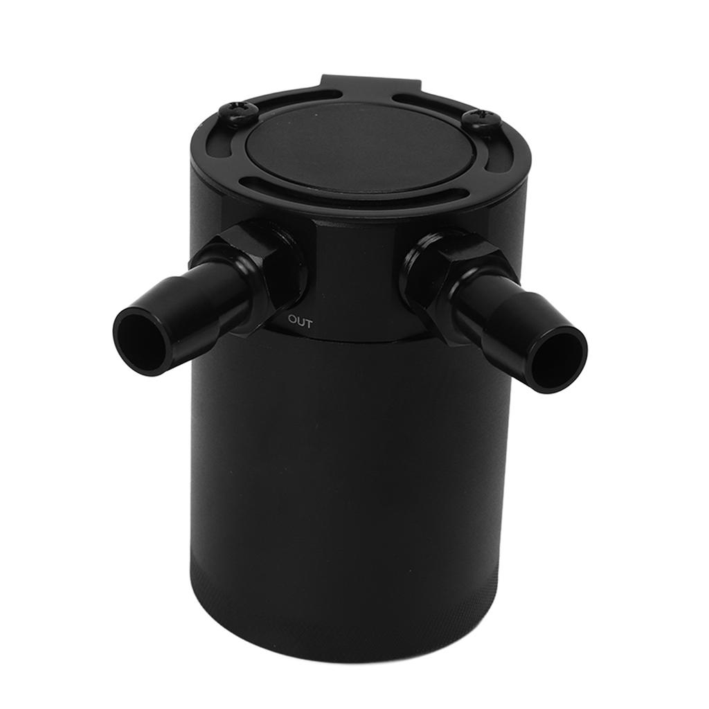 2 Port Oil Catch Can with Drain Valve 300ml Aluminum Alloy Universal Oil Catch Baffled Tank