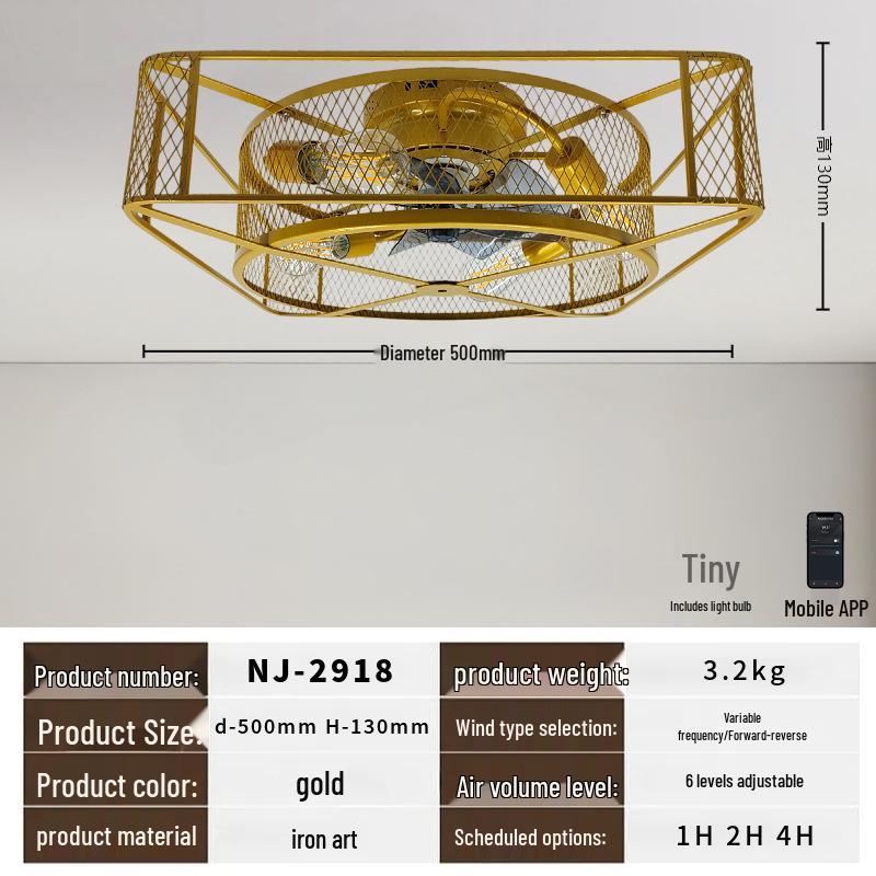 Retro Flush Mount Ceiling Fan Light with Remote - Antique Nostalgic Design for Home and Restaurant.