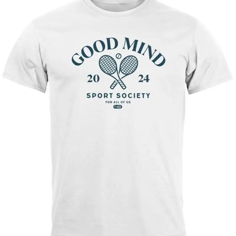 

Mens T-Shirt Sports Tennis Graphic Good Mind Sport Society Retro Fashion S разноцветный