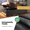 Upholstered Single Bed 90*200, Storage Headboard with USB, Type-C Port, 360 LED Around Head and Foot, Hydraulic Storage, Gray Linen (without Mattress)