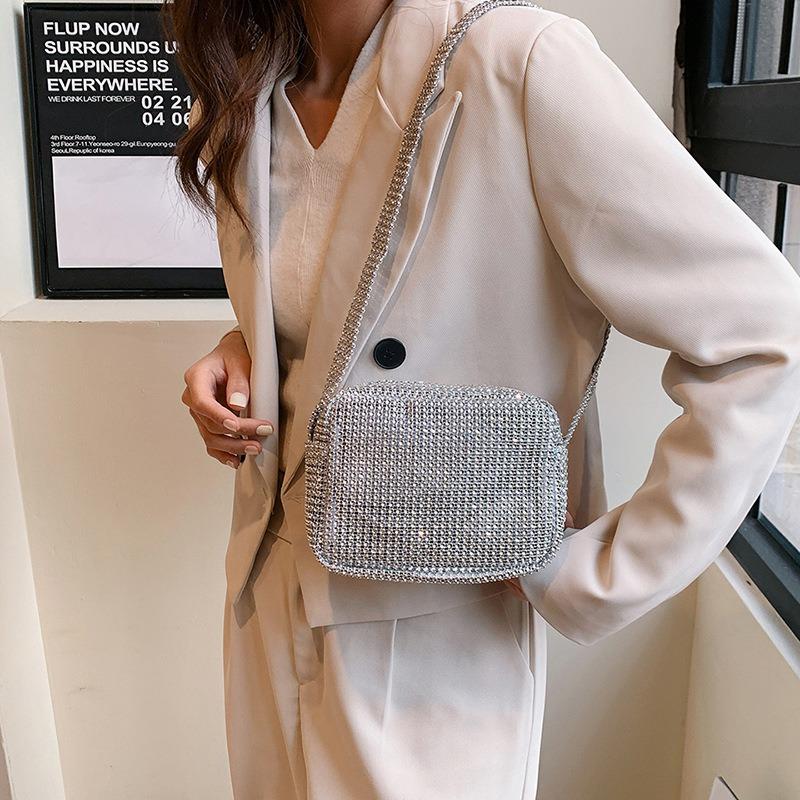 Diamond-encrusted Small Bag New Trendy and Versatile Women's Bag Banquet Clutch Bag Shoulder Bag Crossbody Bag