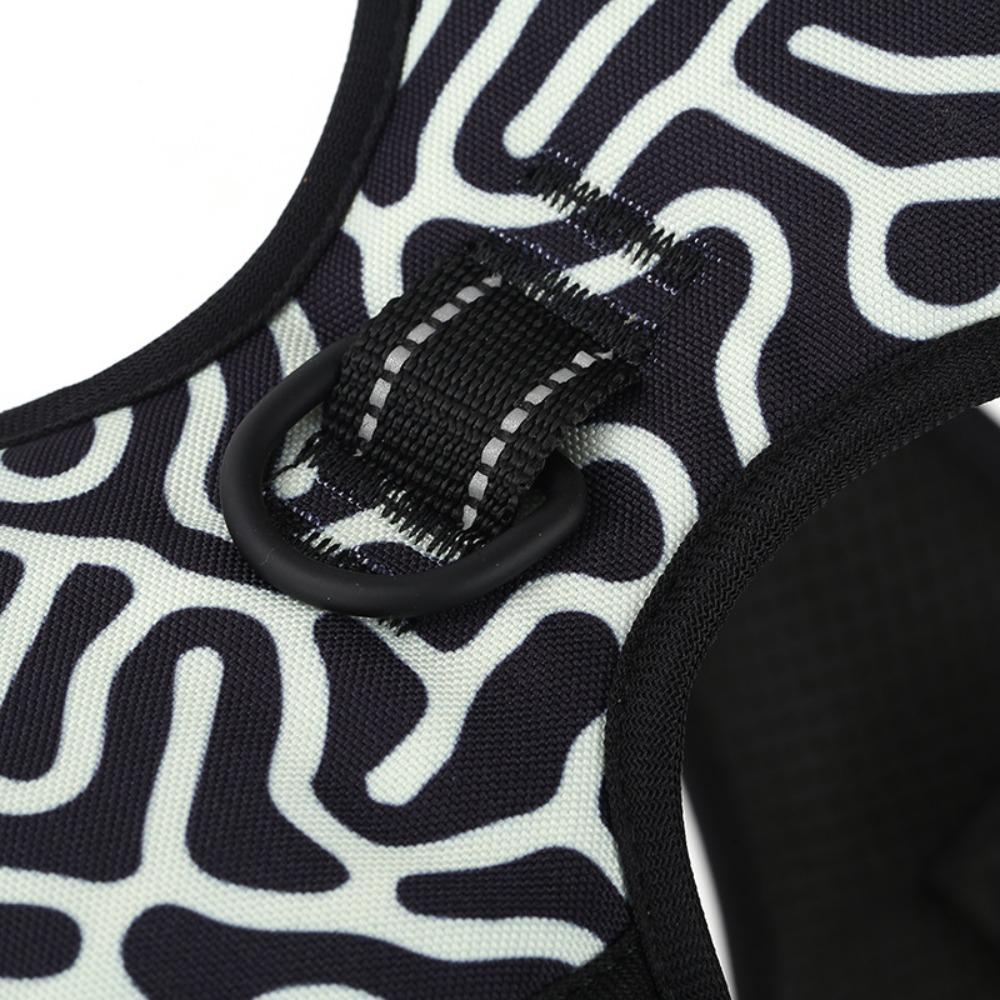 Large Nylon Reflective Pet Chest Strap Printed Dog Riot Vest Pet Leash