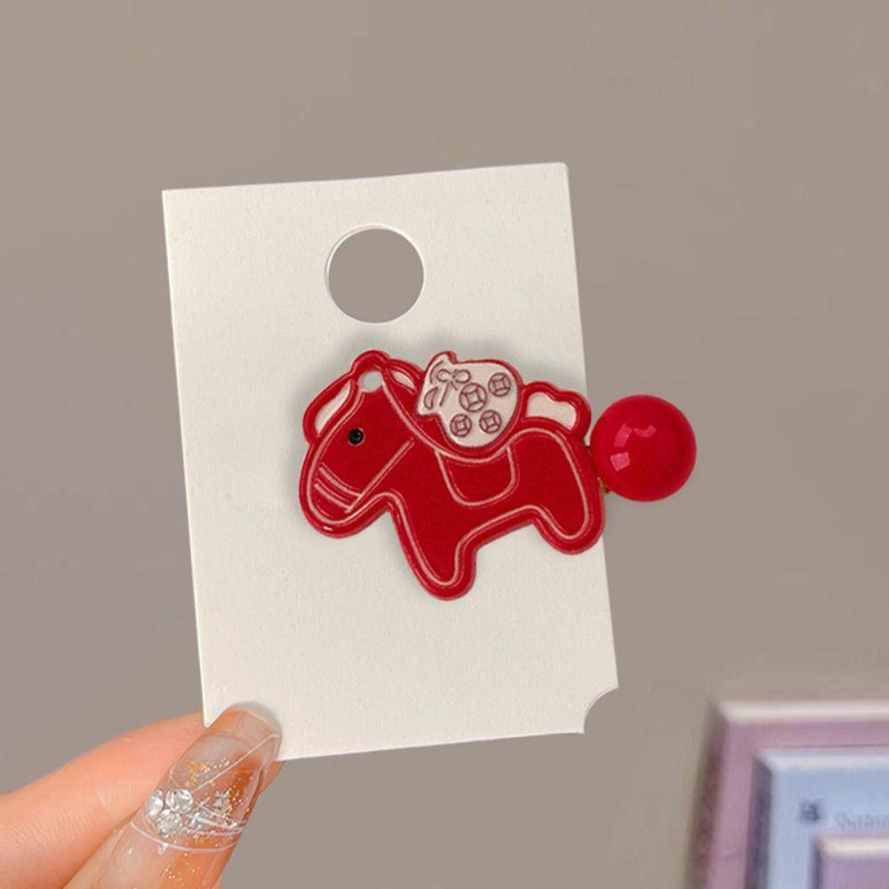 9pcs Good Luck Pony Hair Clip Horse New Year Hair Accessory Cute New Year Hairpin Gift