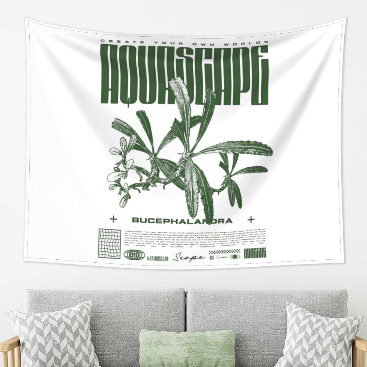 

Aquascaping Bucephalandra Aquatic Plant Aquarium Tapestry Wall Hanging Aesthetic Home Decoration Tapestries Living Room Bedroom 74x94cm(29x37in)