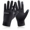 Black Touch Screen Gloves Men's Women's Warm and Plush Windproof Waterproof Anti Slip Cycling Gloves Autumn and Winter