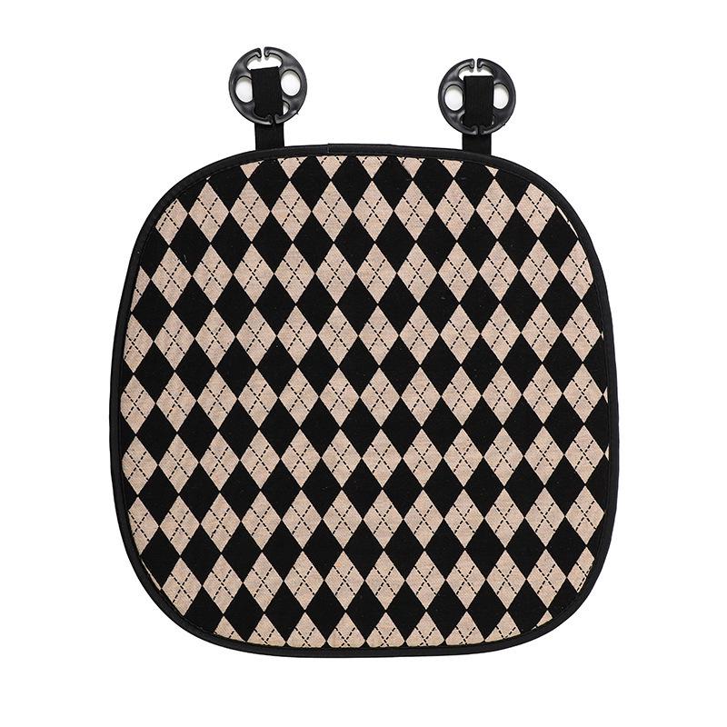 Universal Car Seat Cushion with Jacquard Knitted Diamond Grid - Anti-Slip, Fashionable Car Interior Accessory