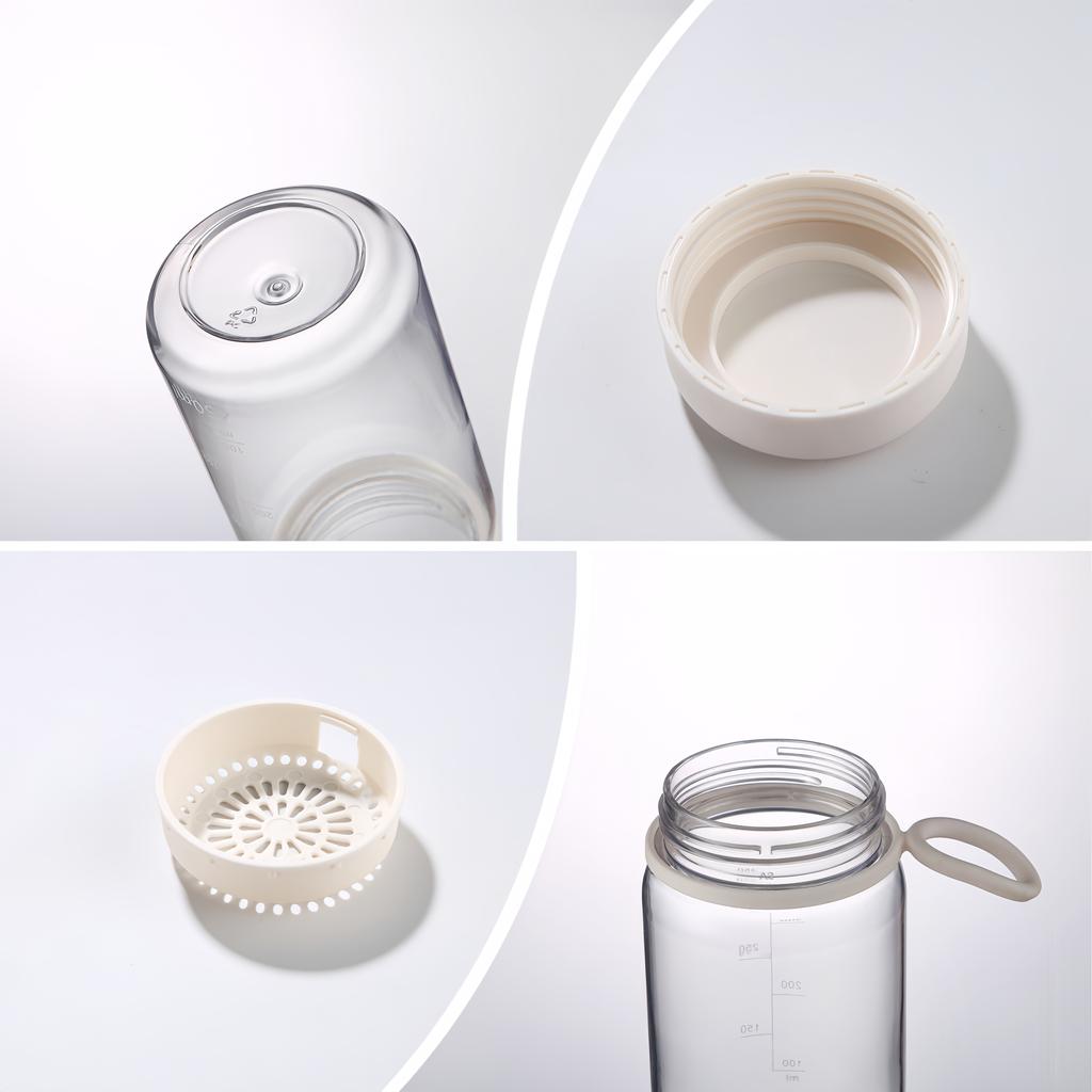 Sportwasserflasche aus Kunststoff, auslaufsicher, tragbarer Wasserbecher, einfache Flasche für Studenten, Kaffee-Tee-Tasse mit Tee-Ei, Sommer-Trinkgeschirr