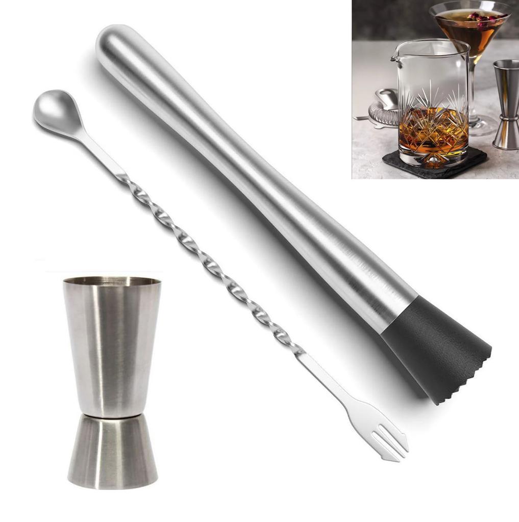 Stainless Steel Crushed Popsicle Mixing Stick Fruit Muddle Pestle Wine Supplies for Barware Tool