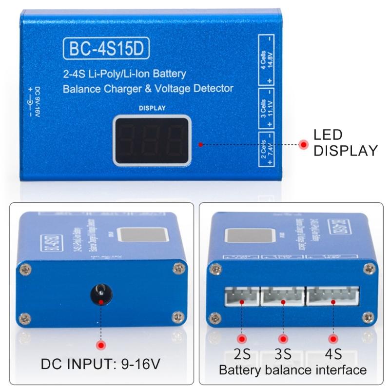 BC-4S15D Încărcător de Baterii 2-4S Controlat de Microprocesor Adaptor de Încărcare Precisă și Detectare Automată a Erorilor Pentru Utilizare Sigură