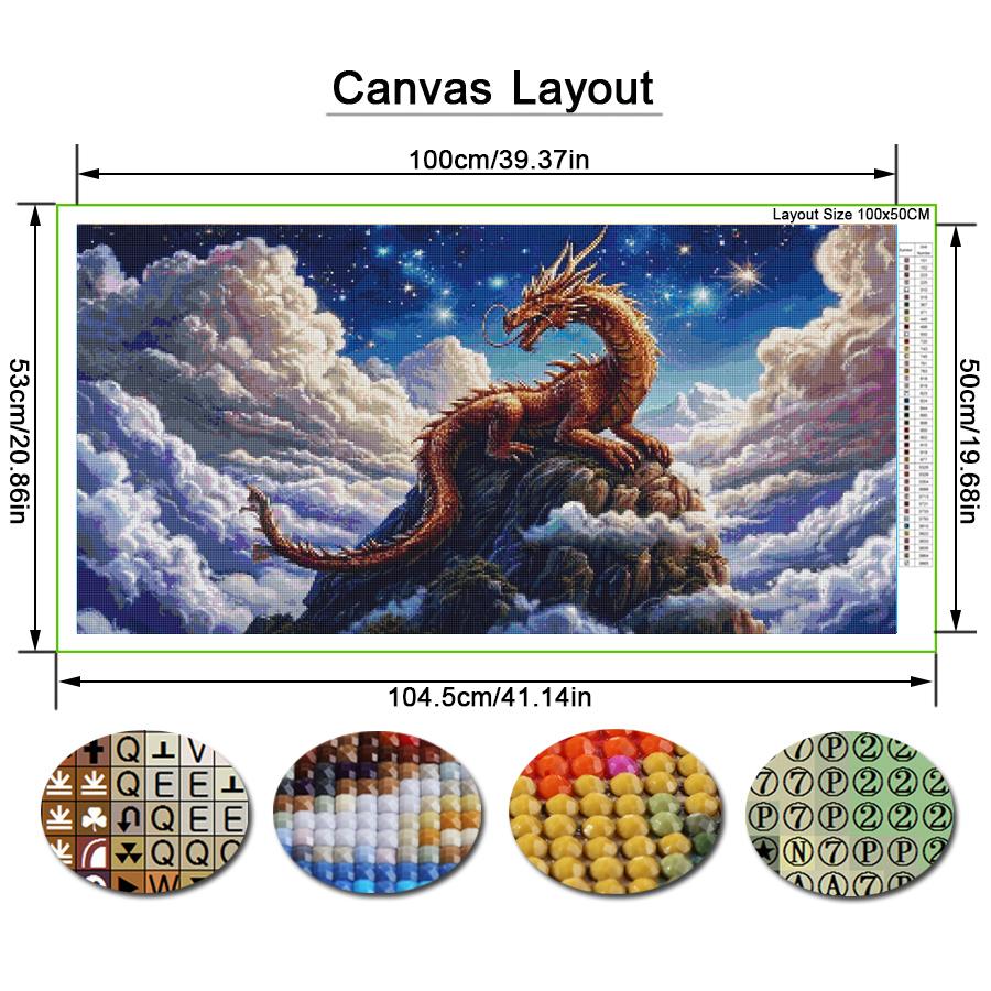 Diy Diamond Mosaic White Cloud Dragon Large Size Diamonds Painting Full Drill Rhinestone Embroidery Jewelry Cross Stitch Kits Wall Decor