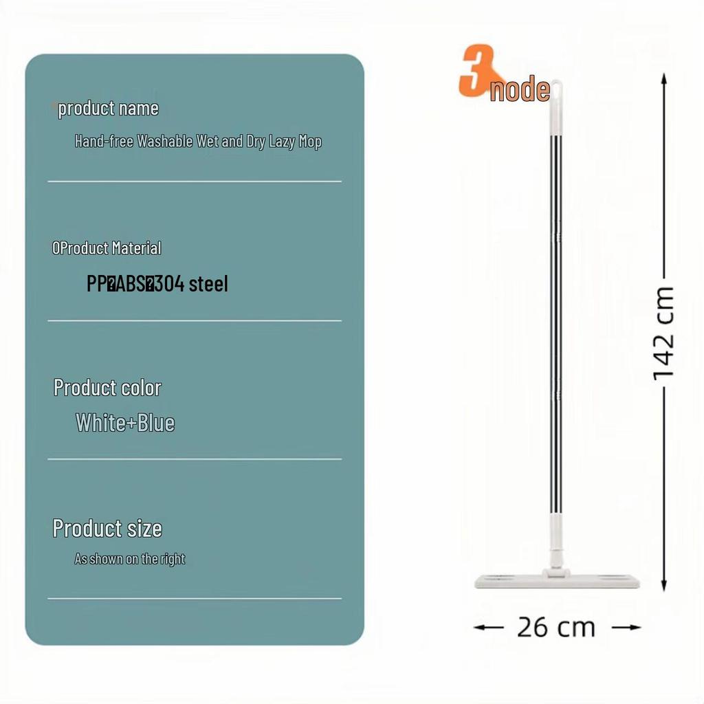 Swivel Flat Mop Set: Washable Replacement Cloths for Lazy Mopping