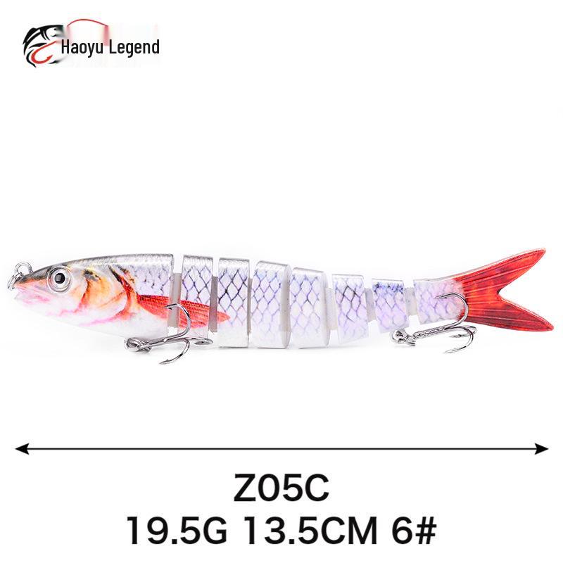 8-Section Multi-Jointed Lure, 13.5cm, Freshwater & Sea Fishing, Long Cast Hard Bait