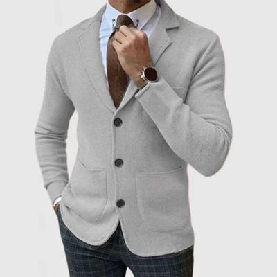 Men Suit Coat Lapel Long Sleeve Slim Fit Suit Jacket with Pockets Solid Color Single Breasted Casual Daily Office Outwear