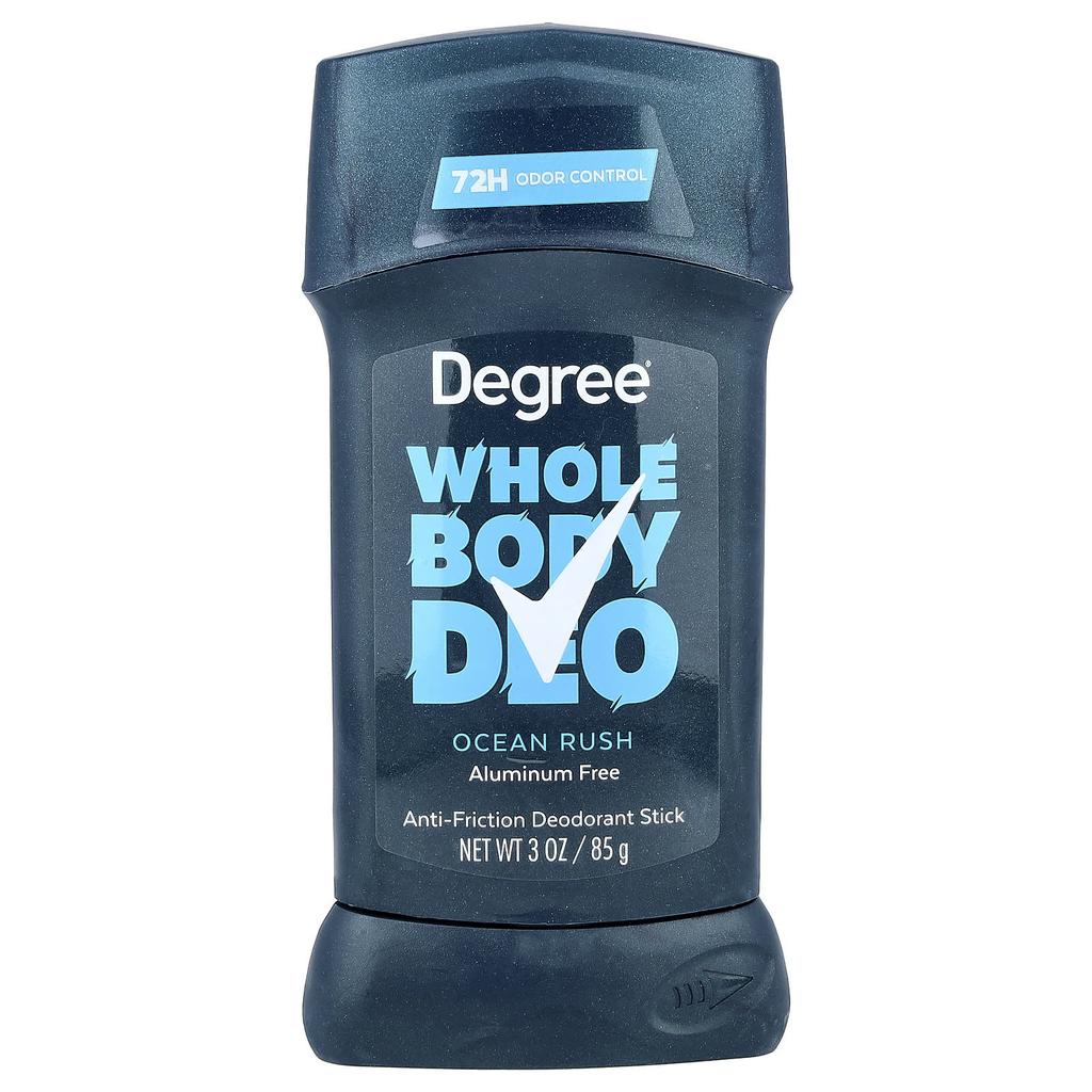 Degree, Whole Body Deo, Anti-Friction Deodorant Stick, Ocean Rush, 85g (3oz)