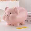 Cute ceramic pig piggy bank, accepts banknotes and coins, unbreakable pig piggy bank for children, perfect as a New Year's or birthday gift (both depo