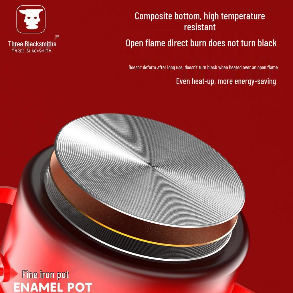 Emaliowany żeliwny garnek do zapiekanek o dużej pojemności, nieprzywierający: Garniec płaskodenne do zup i innych potraw.