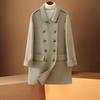 Elegant Double-Breasted Mid-Length Women's Wool Coat in Solid Color - Autumn/Winter Small Fragrance Style