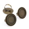 20mm 5 Stück Antik Versilbert Bronze Messing Verstellbare Ringfassungen Leer/Basis,Passend für 20mm Glas Cabochon,Knöpfe;Ringeinfassungen