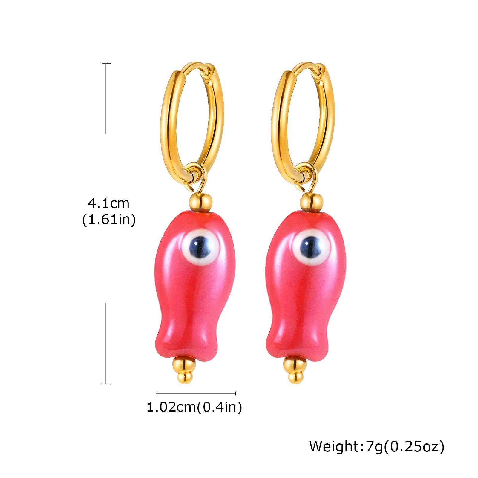 

Ceramic Fish Starfish Dangle Earrings for Women, Hypoallergenic Ocean Summer Holiday Gift