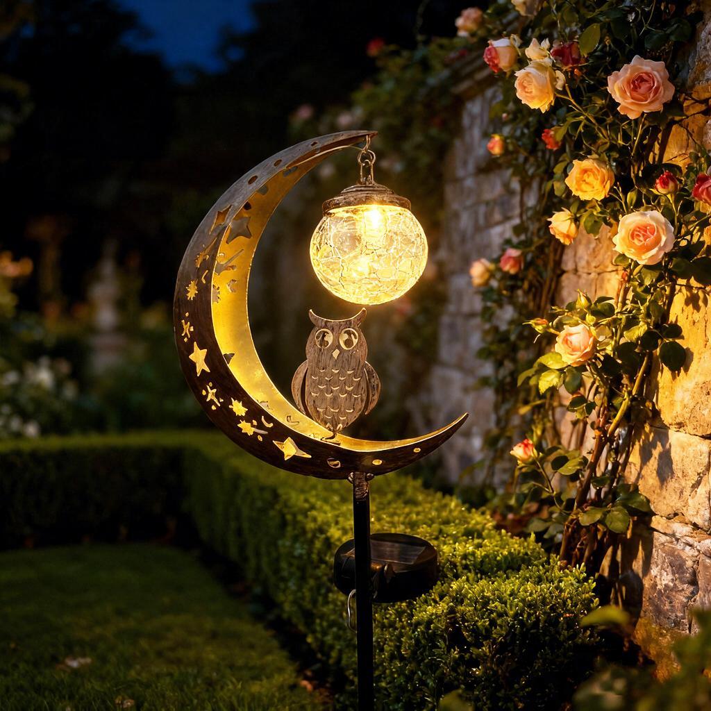Solar Powered Garden Stake Lights Outdoor Decorative Iron Art Landscape Lamps for Patio Yard Pathway Ambient Lighting