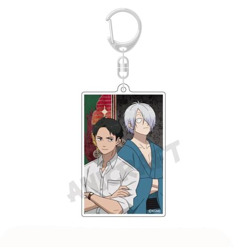 Kitaro's Father & Mizuki Square Keychain from the Movie "The Birth of Kitaro: The Mystery of Gegege