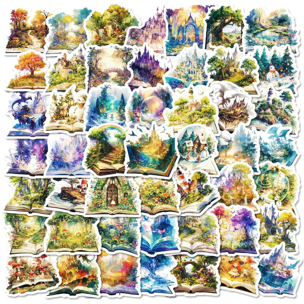 50 Dream Magic Book Series Graffiti Stickers No Repeat PP Material Waterproof Stickers Handbook Material