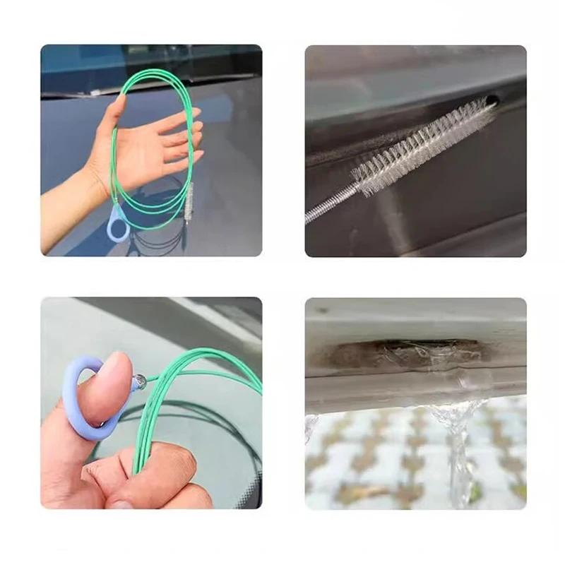 1/2/3pcs Car Sunroof Drain Hole Cleaning Brush Unclogging Cleaning Scrubbing Long Hose Universal Spiral Cleaning Brush Unclogger
