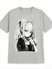 Anime Twin Tail Girl Print T Shirt Unisex Unisex Japanese Unisexga Character Graphic Tees Kawaii Goth Loose Short Sleeve Unisex Tops