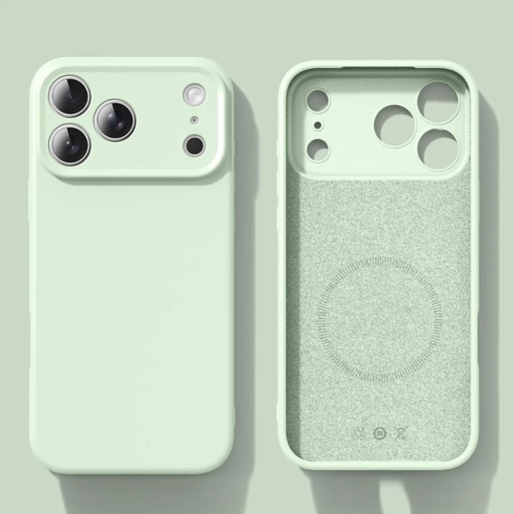 New Liquid Magnetic Silicone Phone Case For iPhone 17 16 15 14 13 12 Pro Max 16 Plus 17Pro 17 Air For Magsafe Soft Bumper Cover