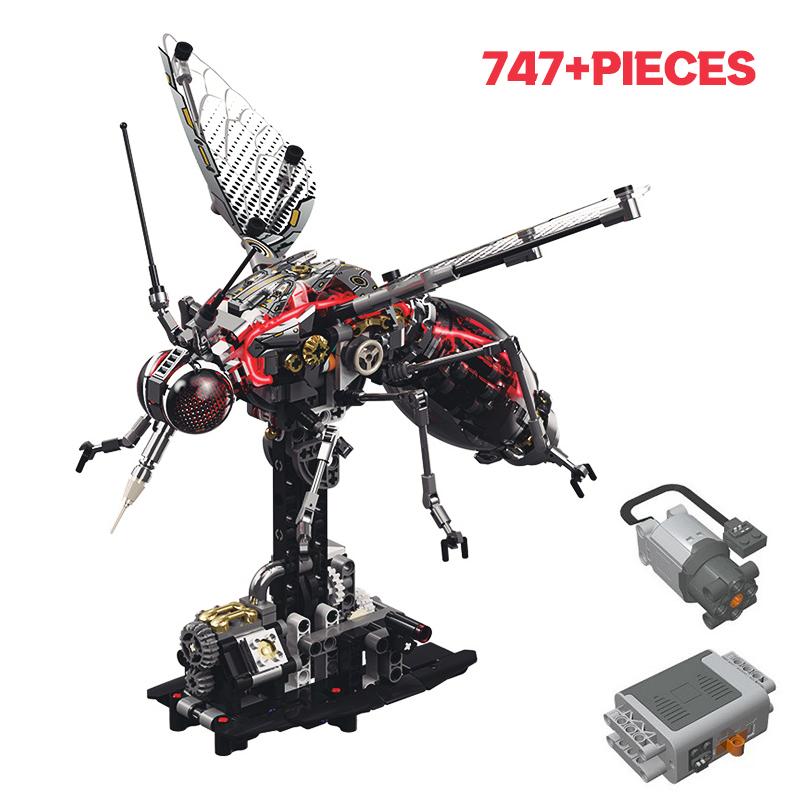 Elektronische Bausteine Mechanisches Mücken-Montagespielzeug DIY 3D Rote Robotische Insektenkreatur Bausteine Heimdekoration für Erwachsene Kinder
