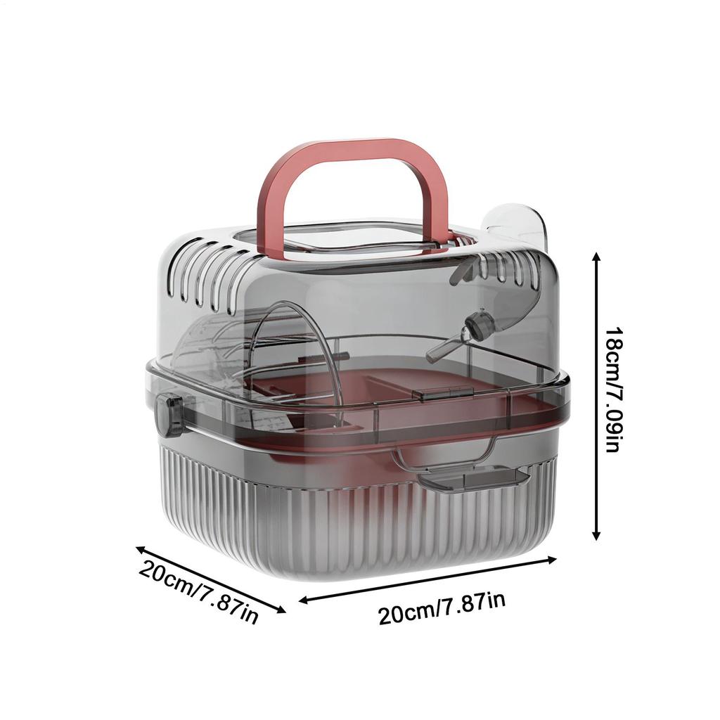 Small Animal Carrier Double-Layer Habitat Case Hamster Carrier With Water Bottles For Guinea Bunny Mice Dwarf Chinchillas