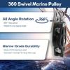 35mm/50mm Lifting Single Pulley Roller,304 Stainless Steel Single Wheel Pulley Lifting Rope Pulley Block for Kayaks