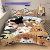 3pcs Set Dogs Puppies 1 Quilt Cover + 2 Pillowcases, All Seasons Bedroom Setting, Perfect for Home and Dorm Decor A197