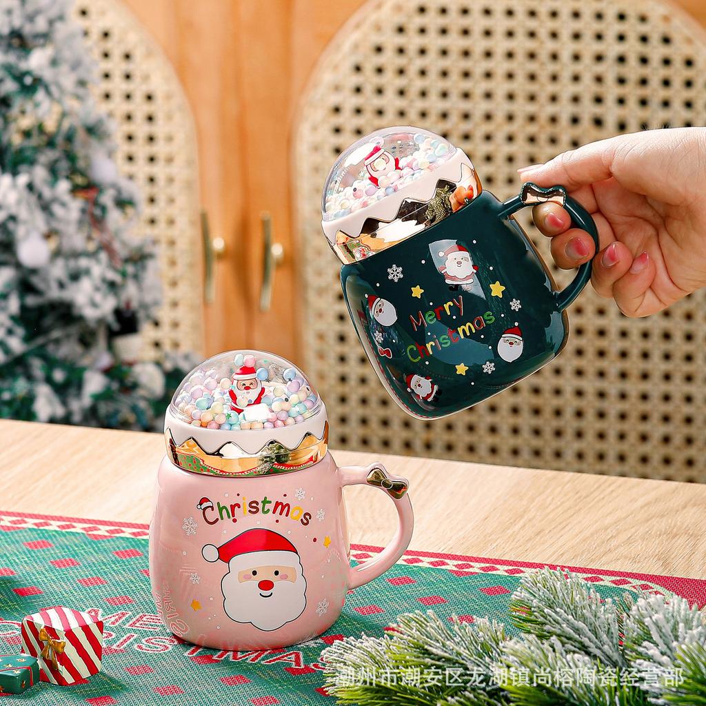 Creative Christmas Ceramic Cup Cute Santa Mug Household Water Cup Gift Cup