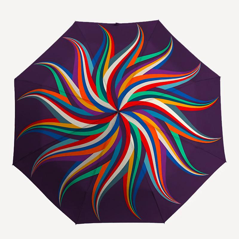 1pc Colorful Spiral Automatic Folding Umbrella - 8-Rib Automatic Open/Close, Large Canopy, Portable for Office, Living Room, Bedroom yy251217104